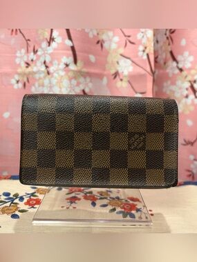Louis Vuitton Damier Ebene Porte-Monnaie Billets Tresor Medium Wallet 2006 Auth